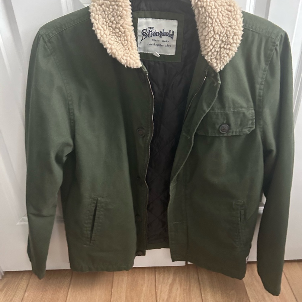 Men's Green Jacket with Sherpa Collar